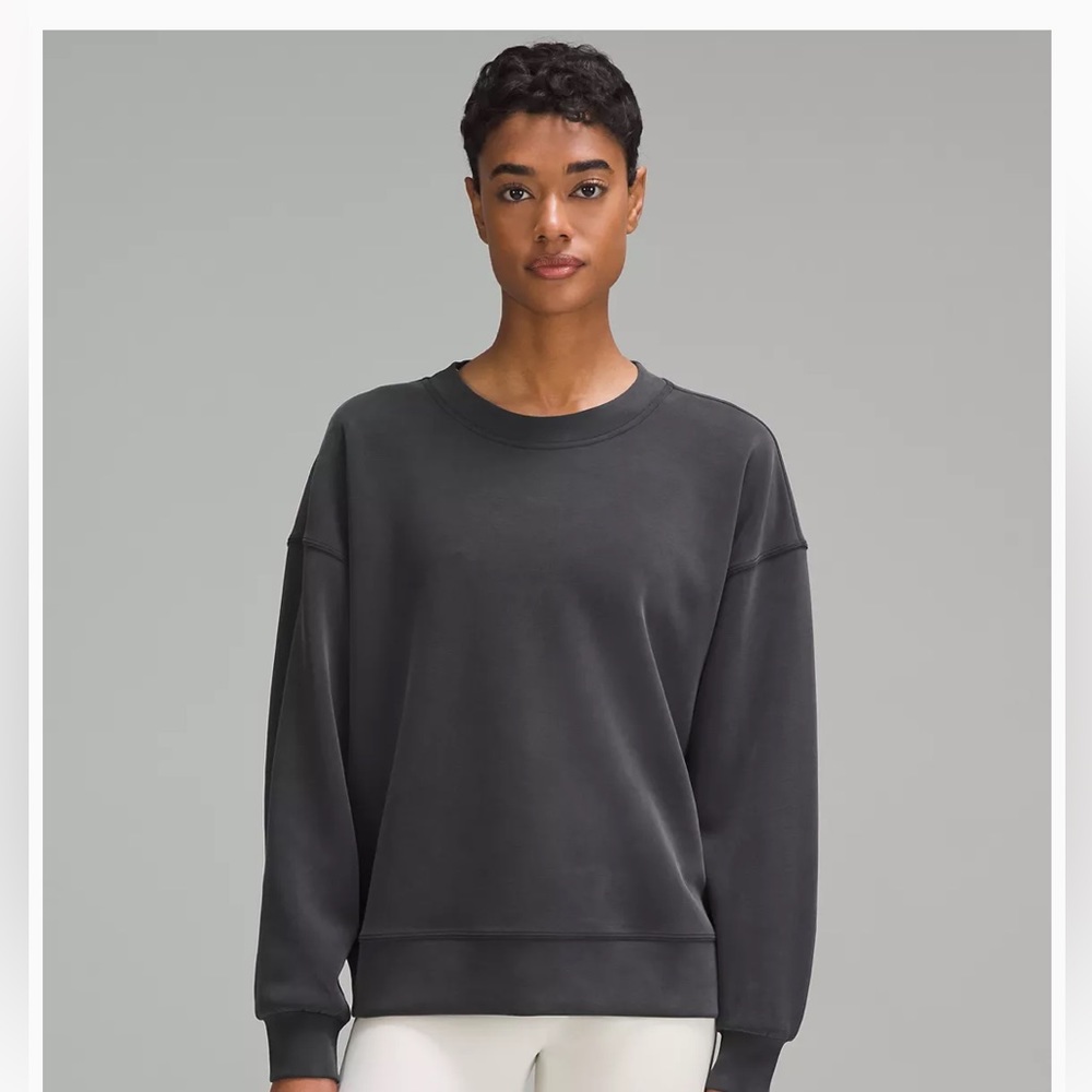 Lululemon Softstreme Perfectly Oversized Crewneck Pullover- black